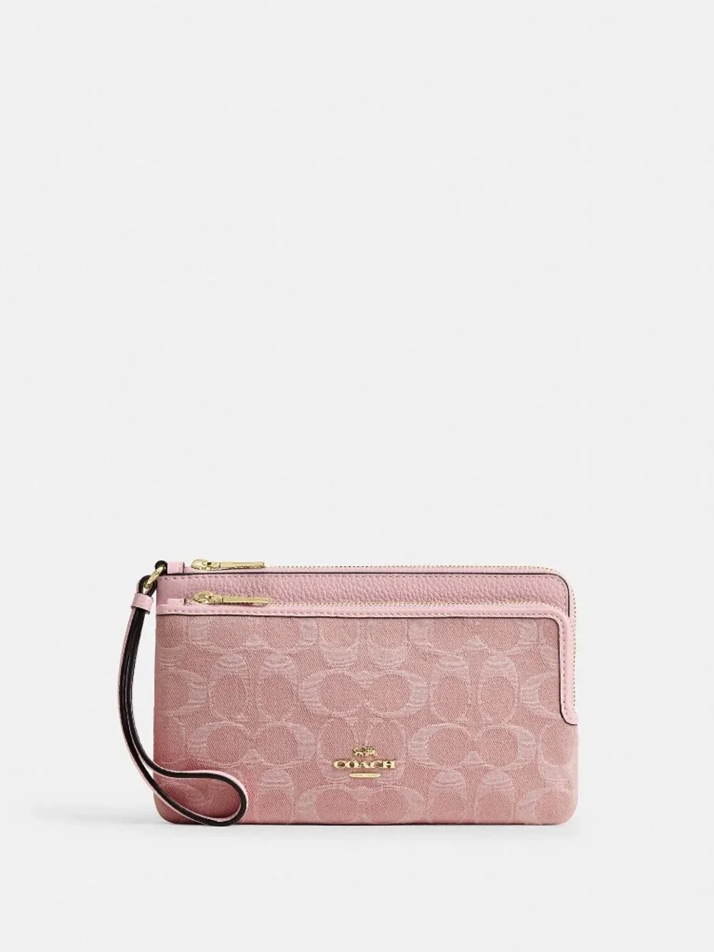 Coach Outlet Double Zip Wallet In Signature Denim